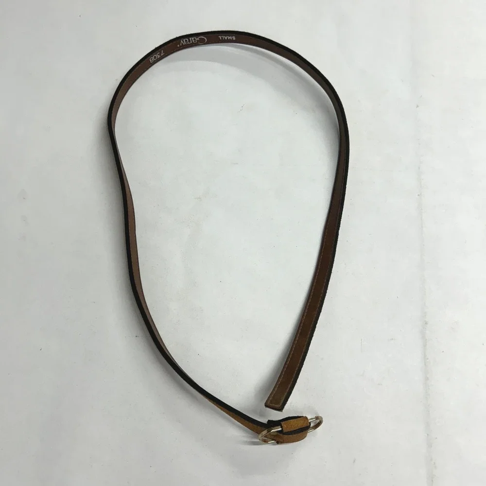 Garay Skinny Suede D-Ring Belt Size Small Cognac Brown Boho Dark Academia Style